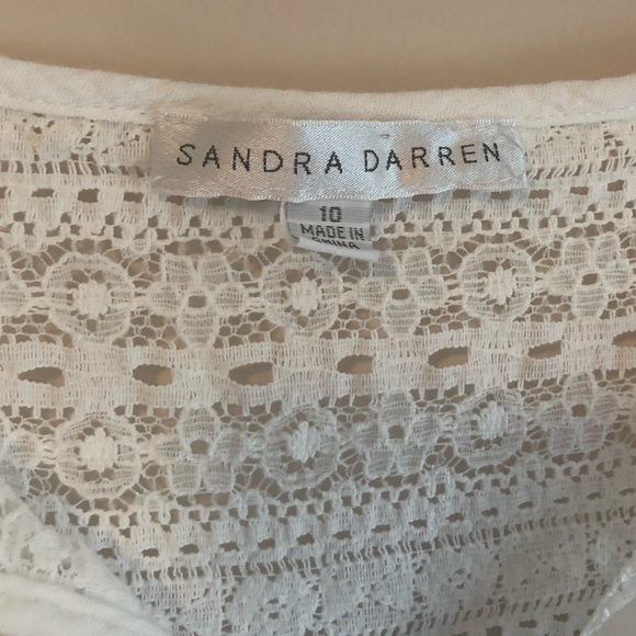 Sandra Darren White Lace Dress with Slip - Size 10 - Picture 6 of 8